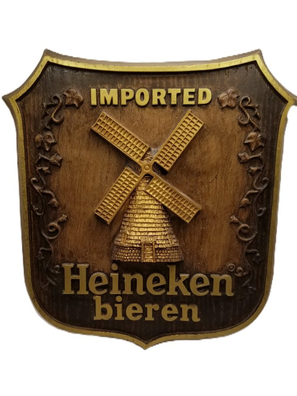 Vintage Heineken Faux Wood Beer Sign